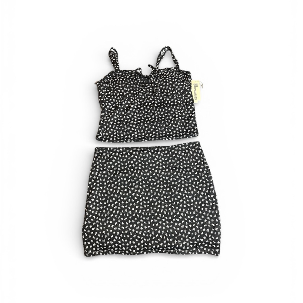 No Boundaries Black and White Midi Skirt Set